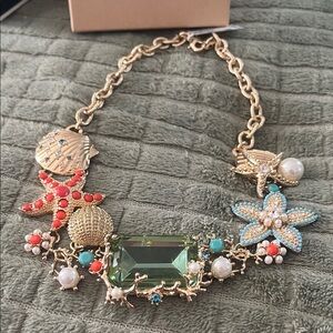 Charter Club Gold Necklace with Green and Multicolor Accents